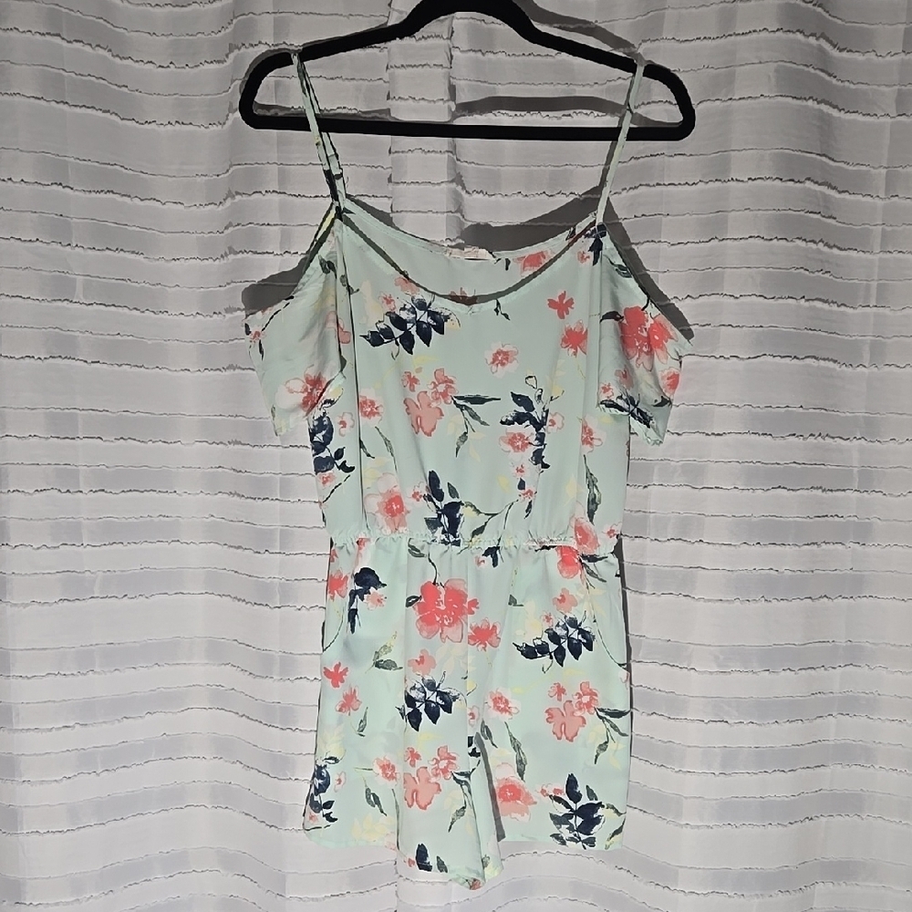 3/$10 MINE Floral Romper with Spaghetti Straps